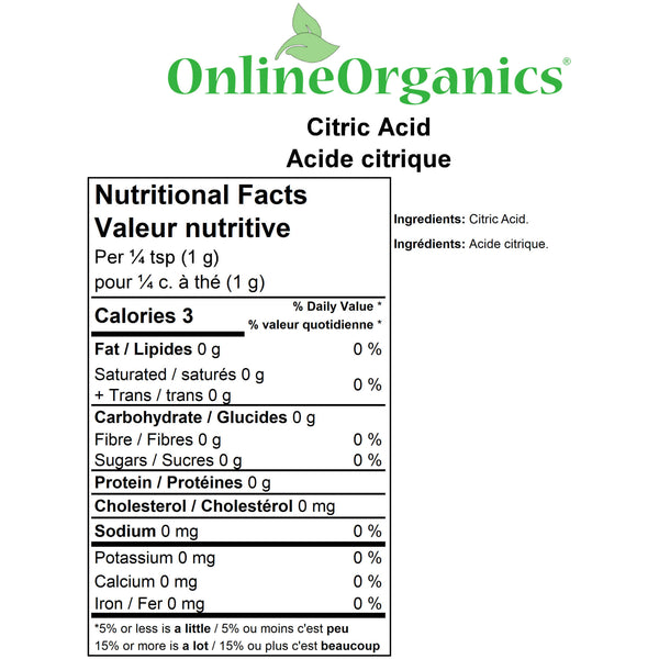 Citric Acid Nutritional Facts