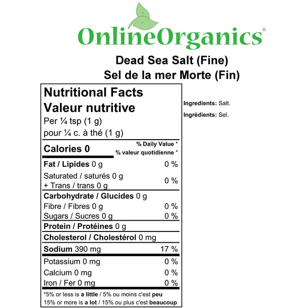 Fine Dead Sea Salt Nutritional Facts