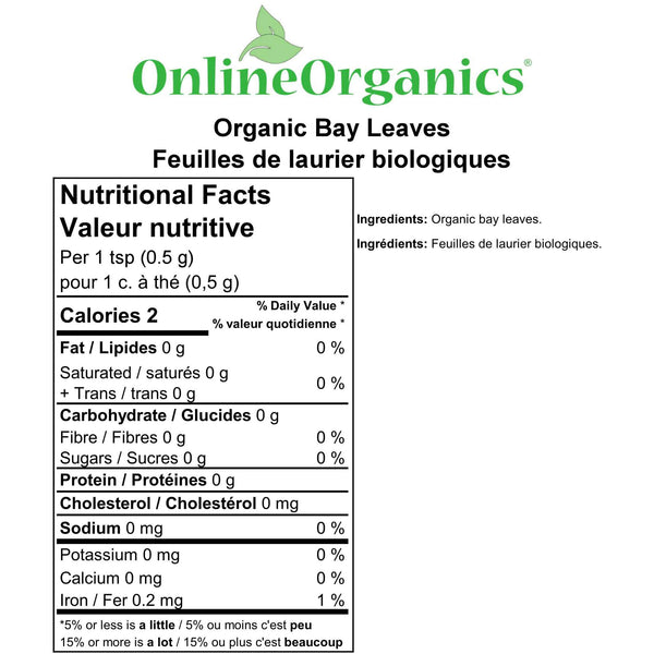 Organic Bay Leaves Nutritional Facts