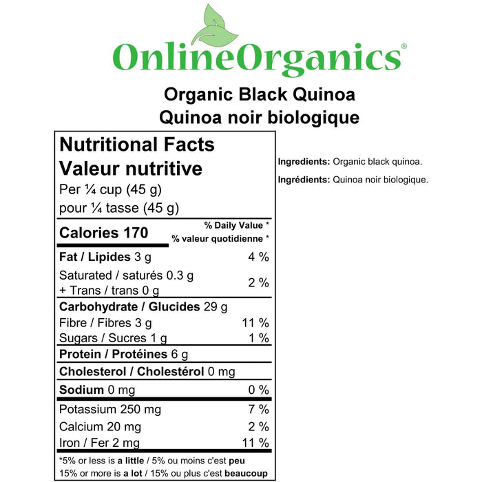 Organic Black Quinoa Nutritional Facts