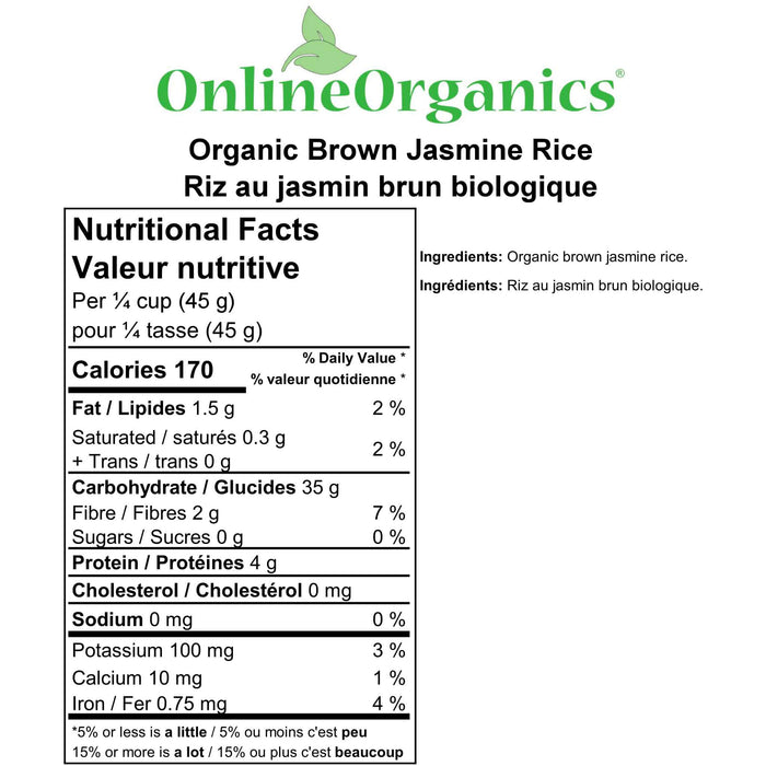 Organic Brown Jasmine Rice Nutritional Facts