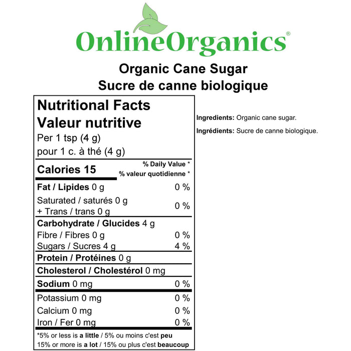 Organic Cane Sugar Nutritional Facts