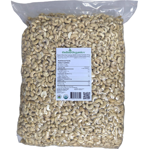 Organic Whole Raw Cashews (W320) (Certified Fairtrade)