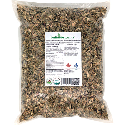 Organic Chamomile & Citrus Herbal Tea (Caffeine-Free)