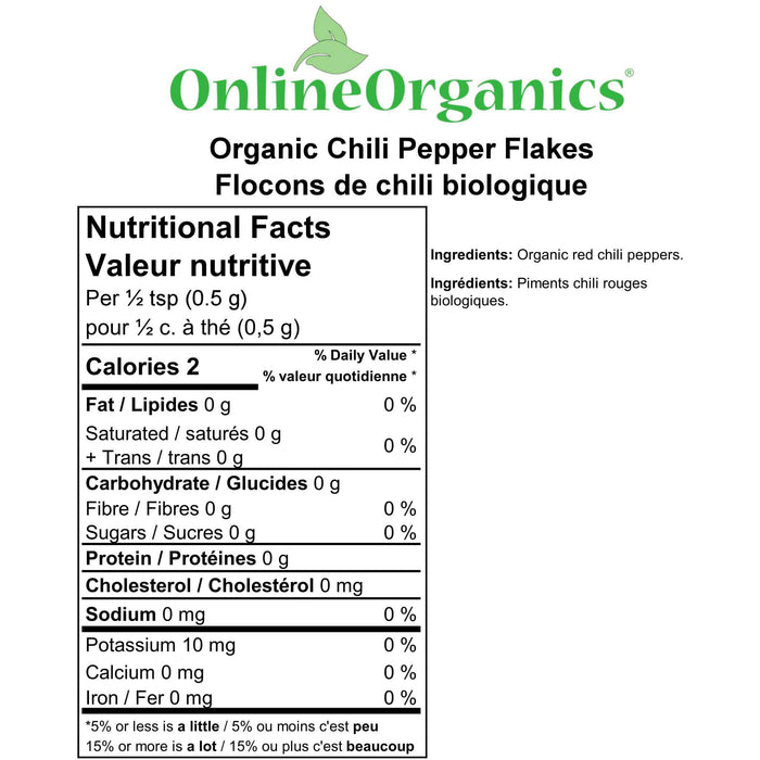 Organic Chili Pepper Crushed Nutritional Facts