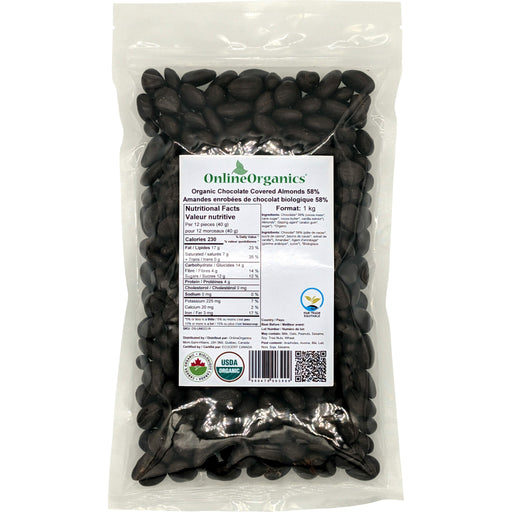 Organic Chocolate Covered Almonds 58% (Certified Fairtrade)