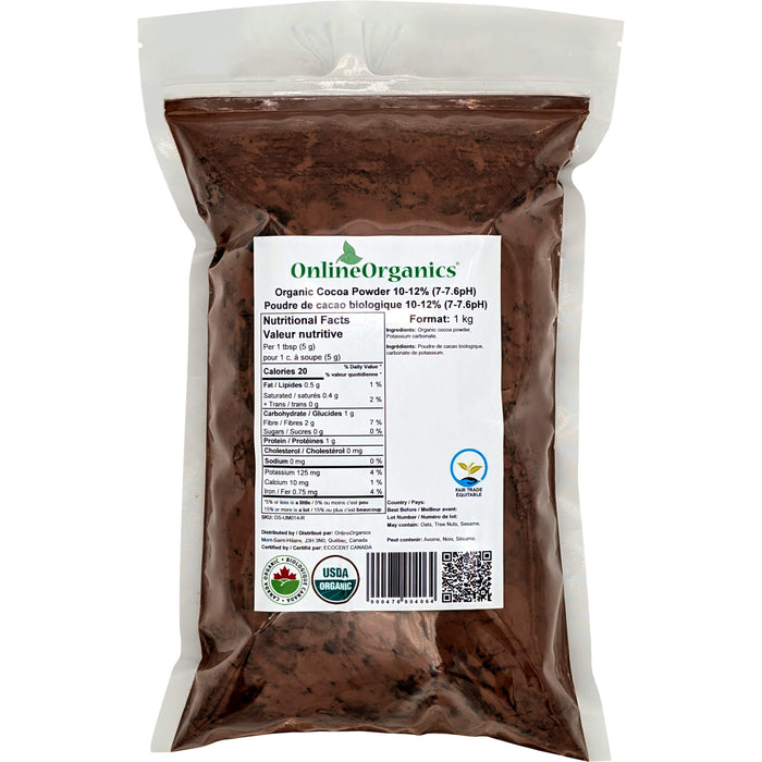 Organic Cocoa Powder 10-12% (7-7.6pH) (Fairtrade)