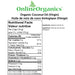 Organic Coconut Oil (Virgin) Nutritional Facts