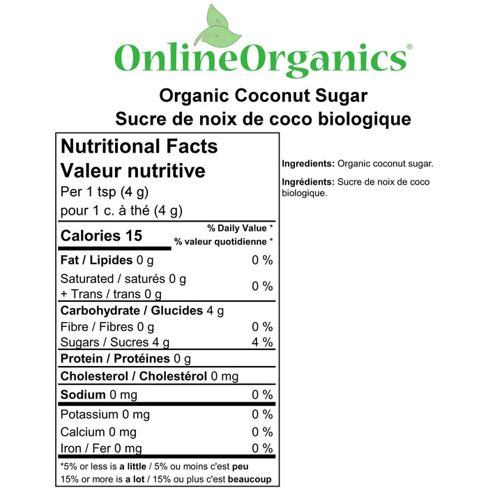 Organic Coconut Sugar Nutritional Facts