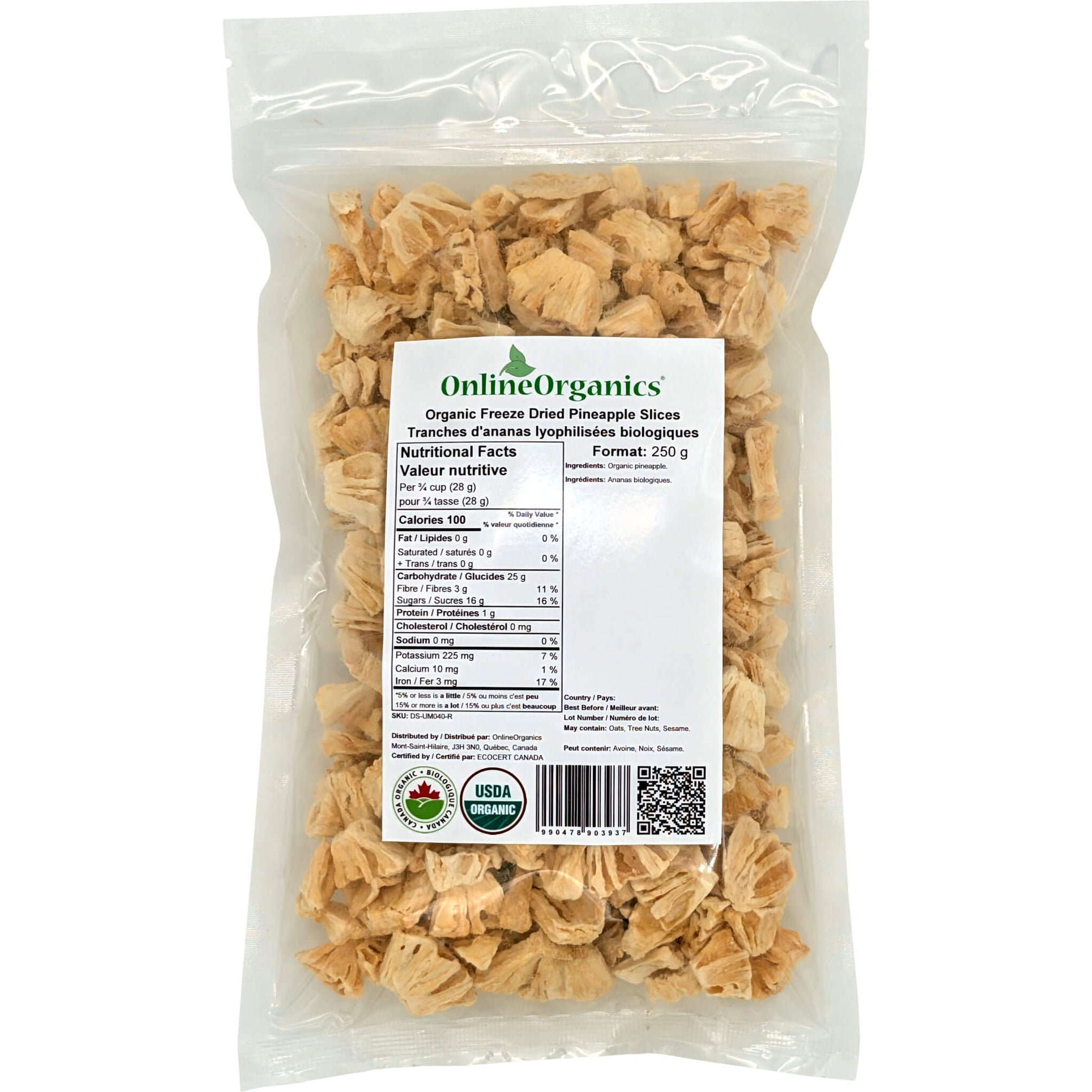 Organic Freeze Dried Pineapple Slices — OnlineOrganics