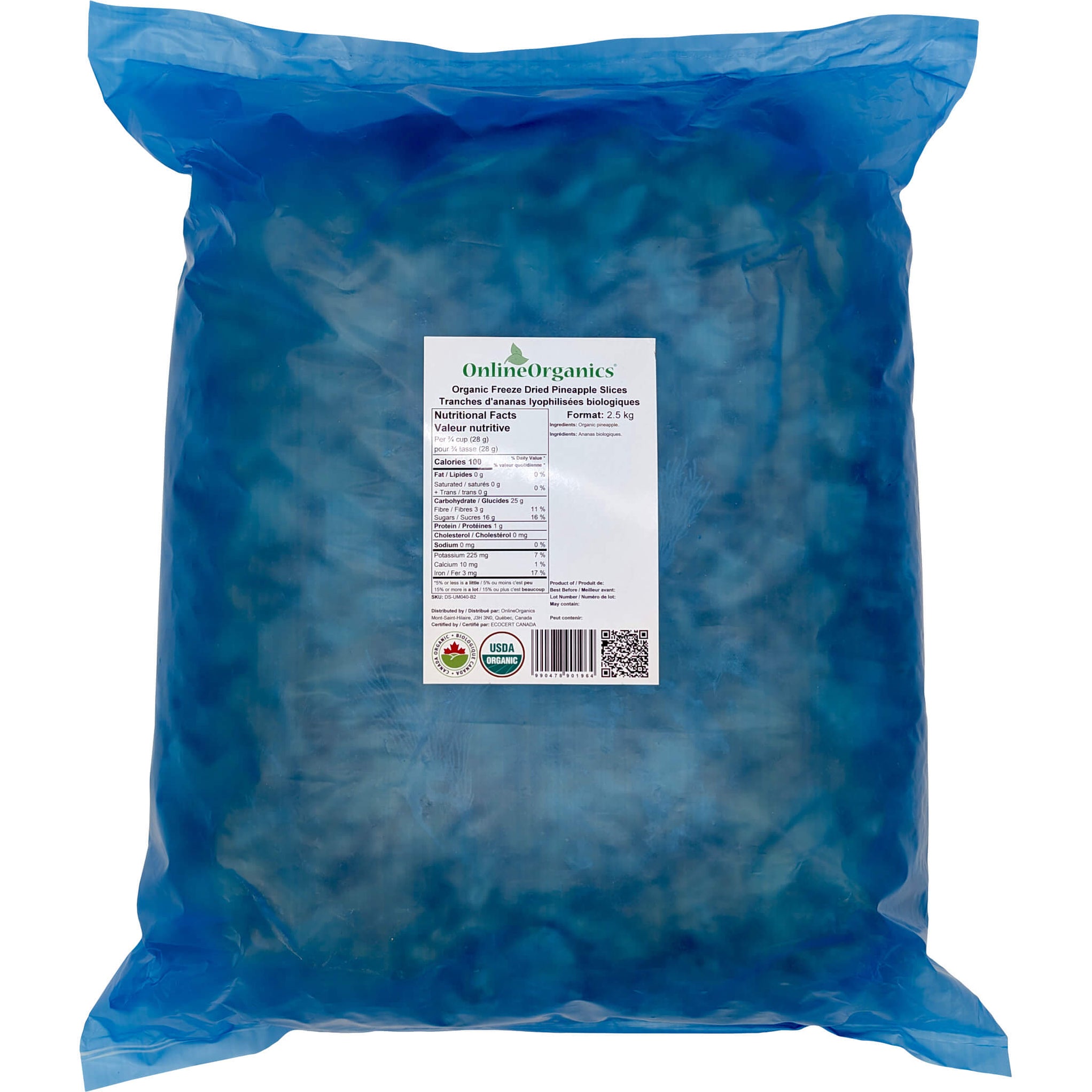Organic Freeze Dried Pineapple Slices — OnlineOrganics