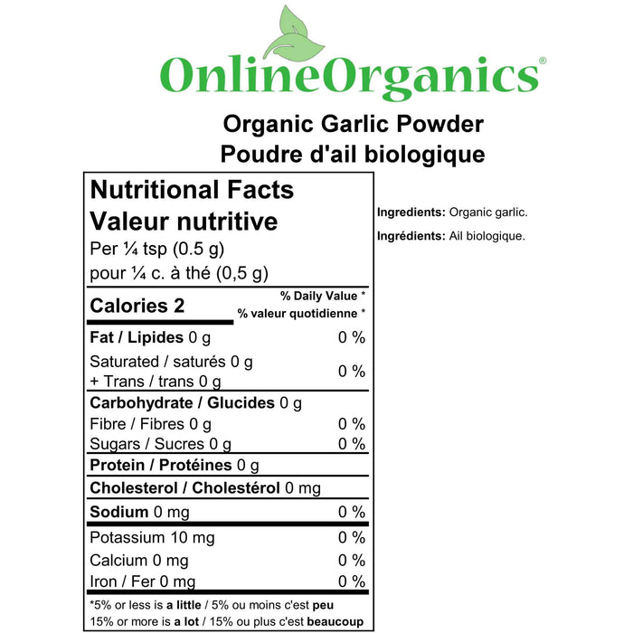Organic Garlic Powder Nutritional Facts