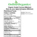 Organic Grated Coconut (Medium) Nutritional Facts