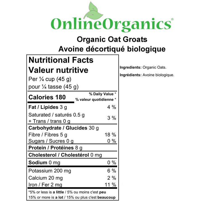 Organic Oat Groats Nutritional Facts