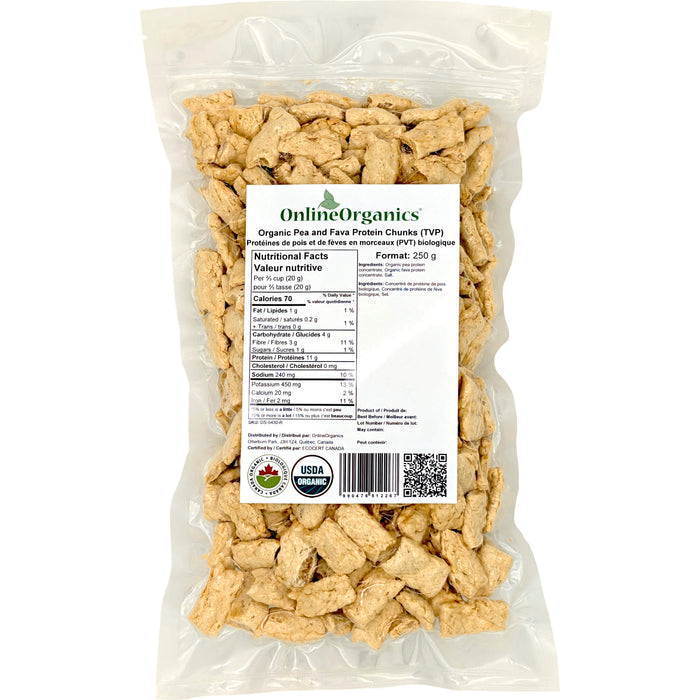 Organic Pea and Fava Protein Chunks (TVP)