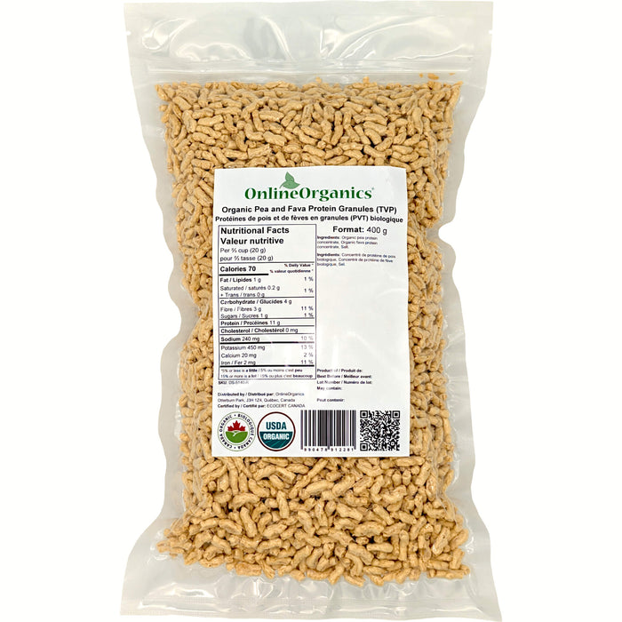 Organic Pea and Fava Protein Granules (TVP)