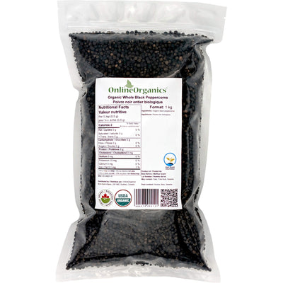 Organic Whole Black Peppercorns (Certified Fairtrade)