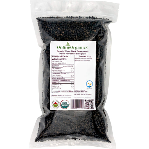 Organic Whole Black Peppercorns (Certified Fairtrade)