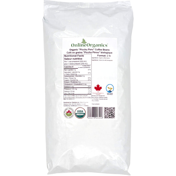 Organic "Picchi Peru" Coffee Beans (Certified Fairtrade)