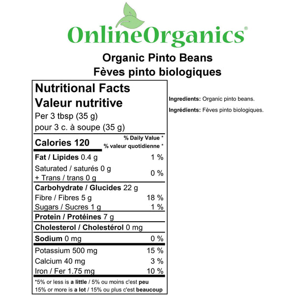 Organic Pinto Beans Nutritional Facts
