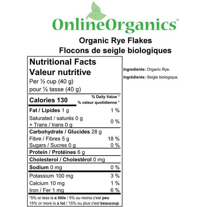 Organic Rye Flakes Nutritional Facts