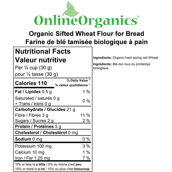 Organic Sifted Wheat Flour for Bread Nutritional Facts