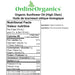 Organic Sunflower Oil (High Oleic) from Quebec Nutritional Facts