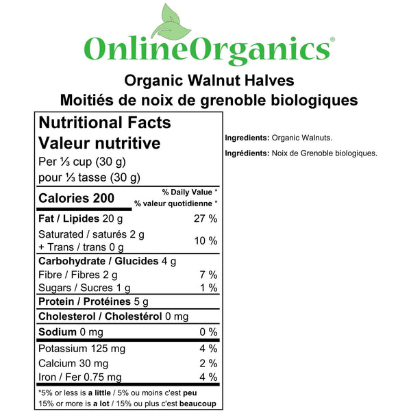 Organic Walnut Halves Nutritional Facts