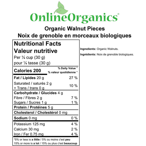 Organic Walnut Pieces Nutritional Facts