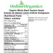 Organic Whole Black Sesame Seeds Nutritional Facts