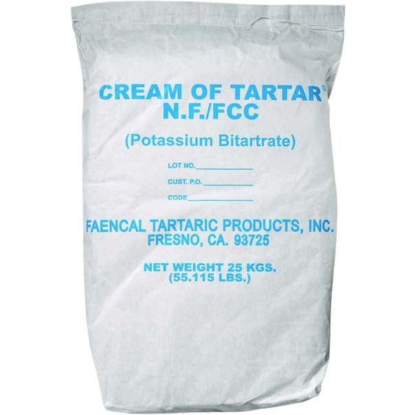 Poudre de tartre - Creme Detartre, tartrate de potassium, E 336, 1 kg, sac