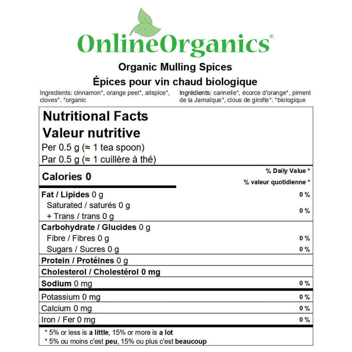 Organic Mulling Spices Nutritional Facts
