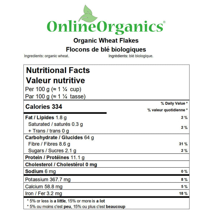 Organic Wheat Flakes Nutritional Facts