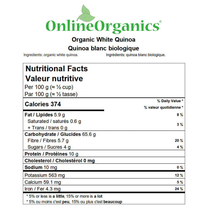 Organic White Quinoa Nutritional Facts